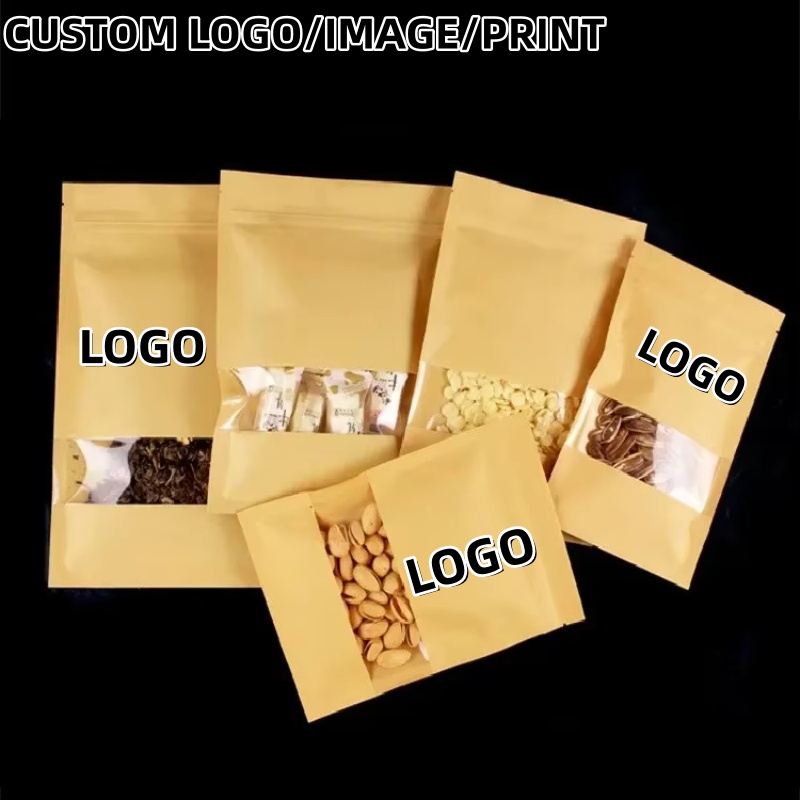 Food Snacks Logos - Sachets refermables en papier kraft à