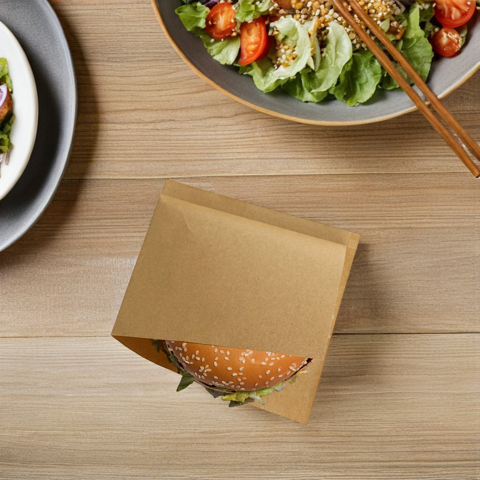 Food Snacks Quantity - 100 sacs triangulaires en papier kraft