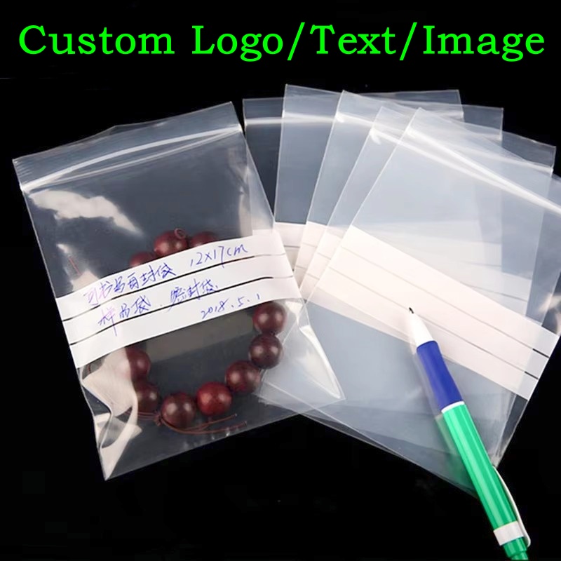 Food Snacks Logos - 200 Sachets Ziplock Transparents en PE