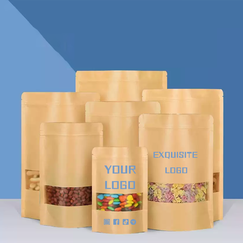 50 sacs en papier kraft, sacs  - Food Snacks Logos avis et prix